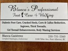 Blanca's foot care